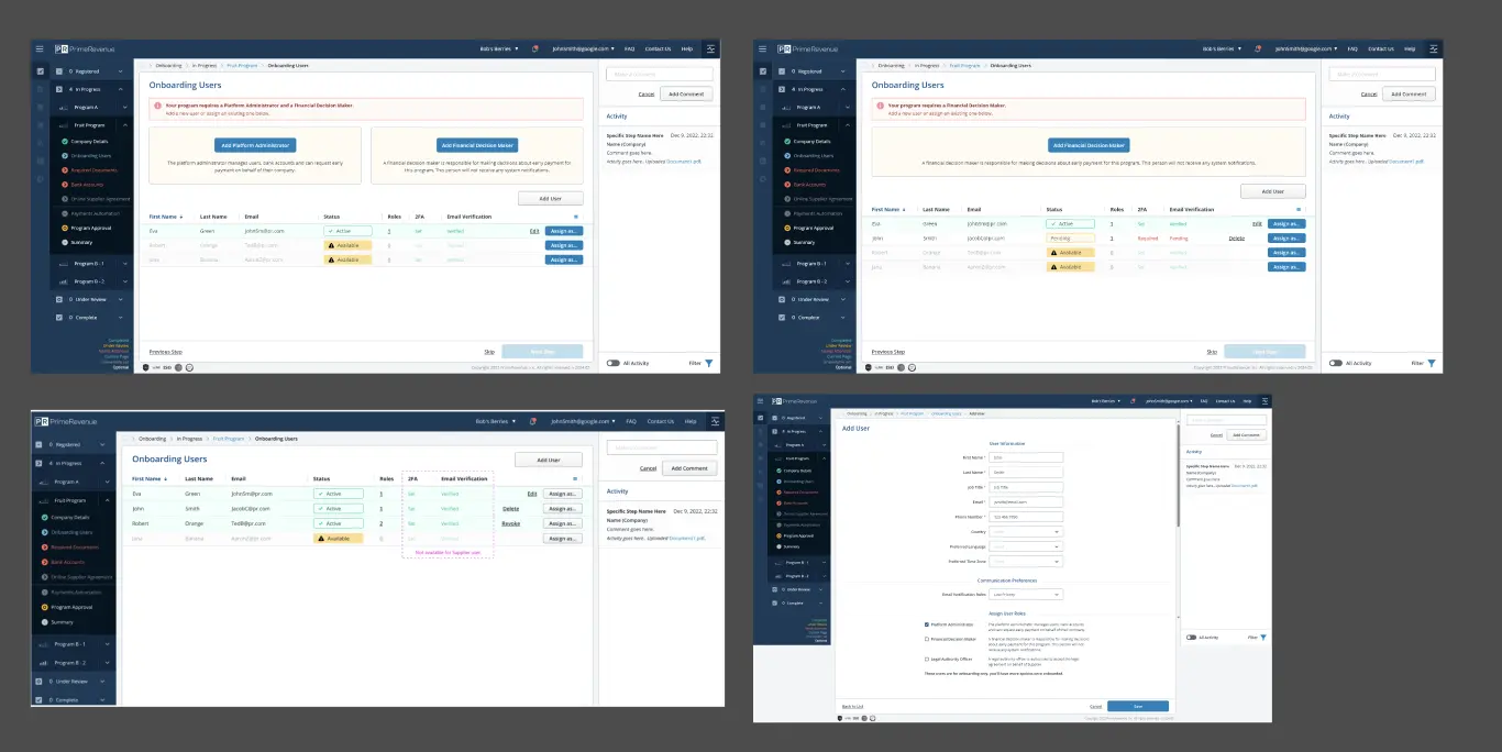 Legacy Adobe XD screens